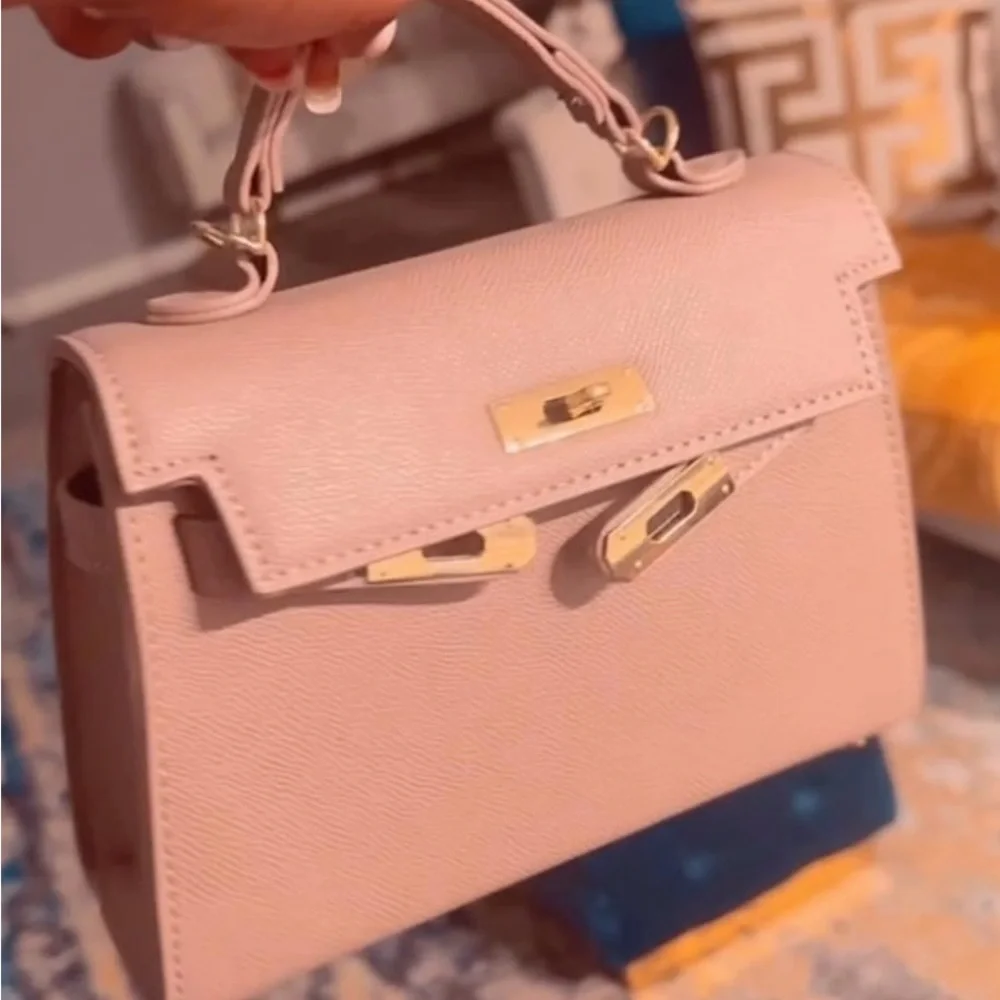 Designer look mini Top Handel small satchel with crossbody strap